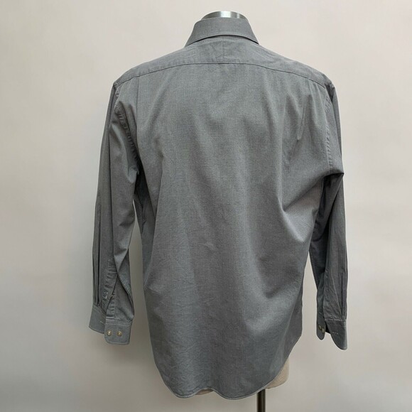 Peter Millar Men's Shirt Size 17 L Gray Print Long Sleeve - Picture 5 of 10